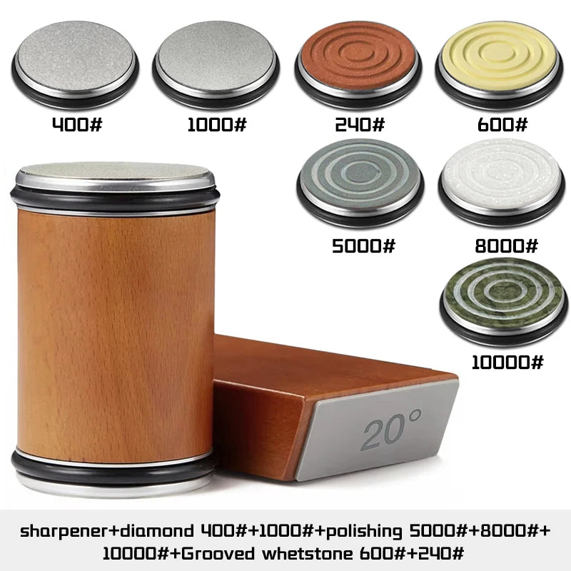 Rolling Knife Sharpener Magnetic Knife Holder Diamond Sharpening Stone Kit