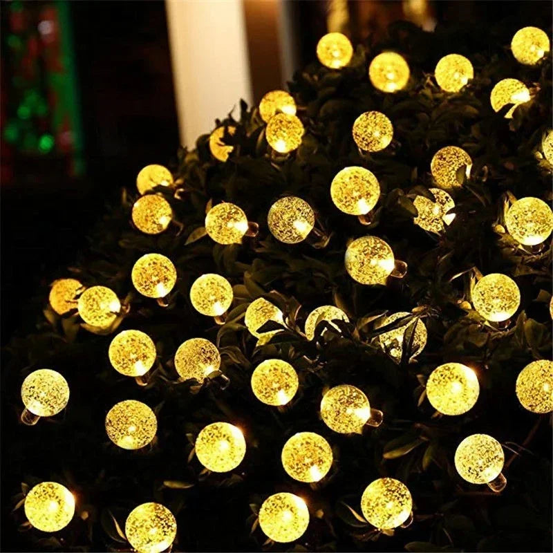 Solar Crystal Globe LED String Lights