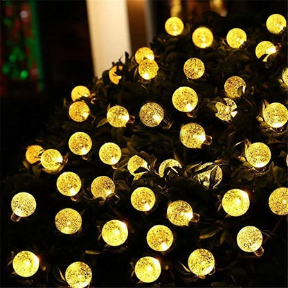 Solar Crystal Globe LED String Lights