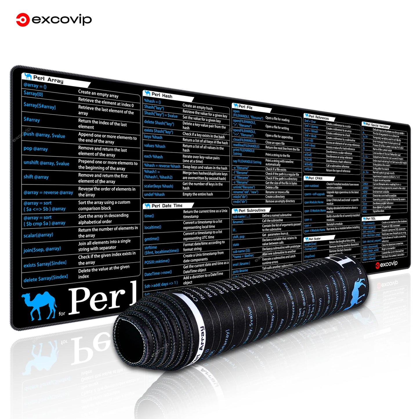 EXCO Perl Programming Mouse Pad Large for System Administration Web Development Engineer Shortcuts Mousepad Computer Desk Mat