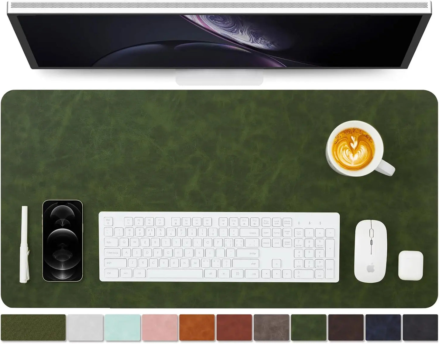YSAGI Leather Desk Mat - Non-Slip PU Desk Pad for Office and Home Large Mouse Pad and keyboard Desk Mats on Top of Desks