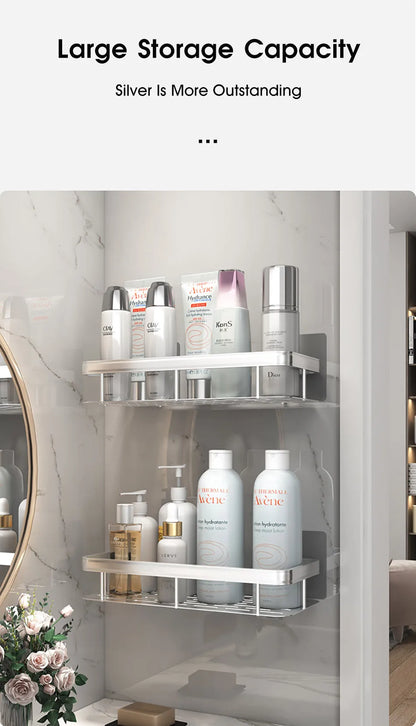 Bathroom Storage - No Drill - Wall Mount - Corner Shelf