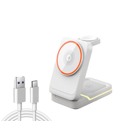 Magnetic Wireless Charger For iPhone 16 15 14 13 12 Pro Max/Mini/Plus/ iWatch/Airpods Foldable Wireless Charging Station 3 IN 1