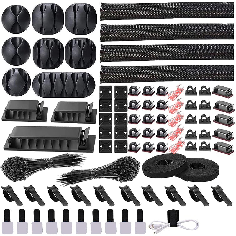 282/352/367 Pcs Cable Organizer Management kit