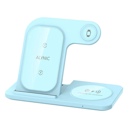 3 in 1 Wireless Charger Stand Pad For iPhone 15 14 13 12 X Max Foldable Fast Charging Station Dock For IWatch 8 7 SE AirPods Pro