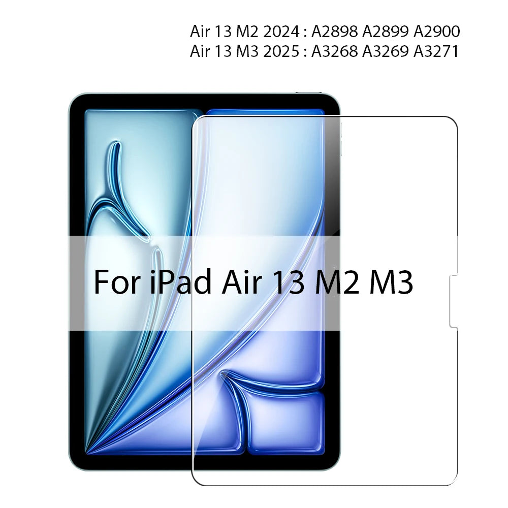 Tempered Glass Screen Protector For Ipad Pro 13 M4 2025 12.9 A16 11th Air 11 5 4 M3 M2 10 9 9th 10th 8 Generation Mini 7 6 Film