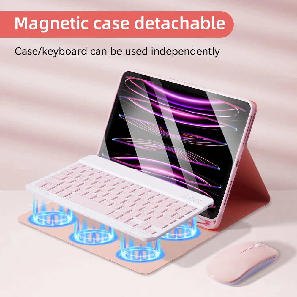 For iPad Keyboard Case For iPad 2024 iPad Air 11-in 13-in M2 Pro 11-in 13-in M4 Pro 11 12.9 10.2 9/8/7th 10.5 9.7 Air 3 2 Case
