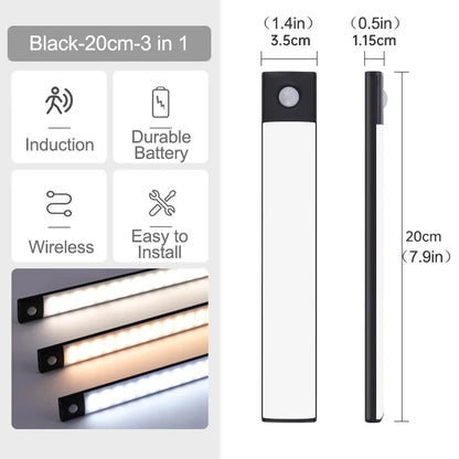 10/20/30/40/60CM Night Light USB Rechargeable Motion Sensor Led Light