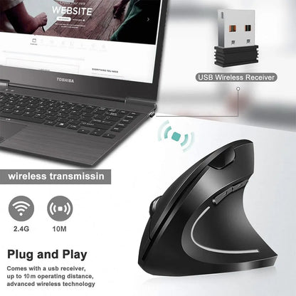 Ergonomic 2.4GHz Wireless Optical Vertical Mouse