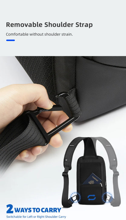 HK Business Crossbody Bag For Men Portable Shoulder Messenger Bags Male Waterproof Travel Short Trip Chest Bag For 11 Inch iPad