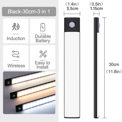 10/20/30/40/60CM Night Light USB Rechargeable Motion Sensor Led Light