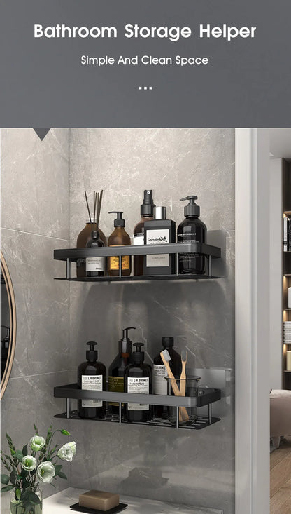Bathroom Storage - No Drill - Wall Mount - Corner Shelf