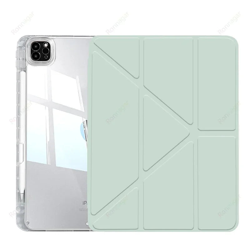 Y-Fold Case For 2025 A16 11th iPad Air 11 M3 M2 2024 iPad 10th Gen 10.2 7 8th 9th Pro11 M4 Air4 5 10.9 Air13 M2 M3 Pencil Holder