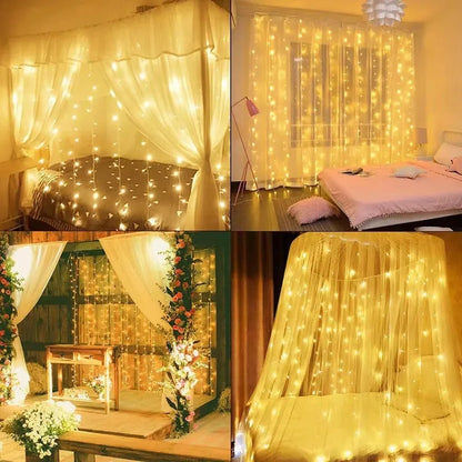 3x3m Curtain Garland Led Lights