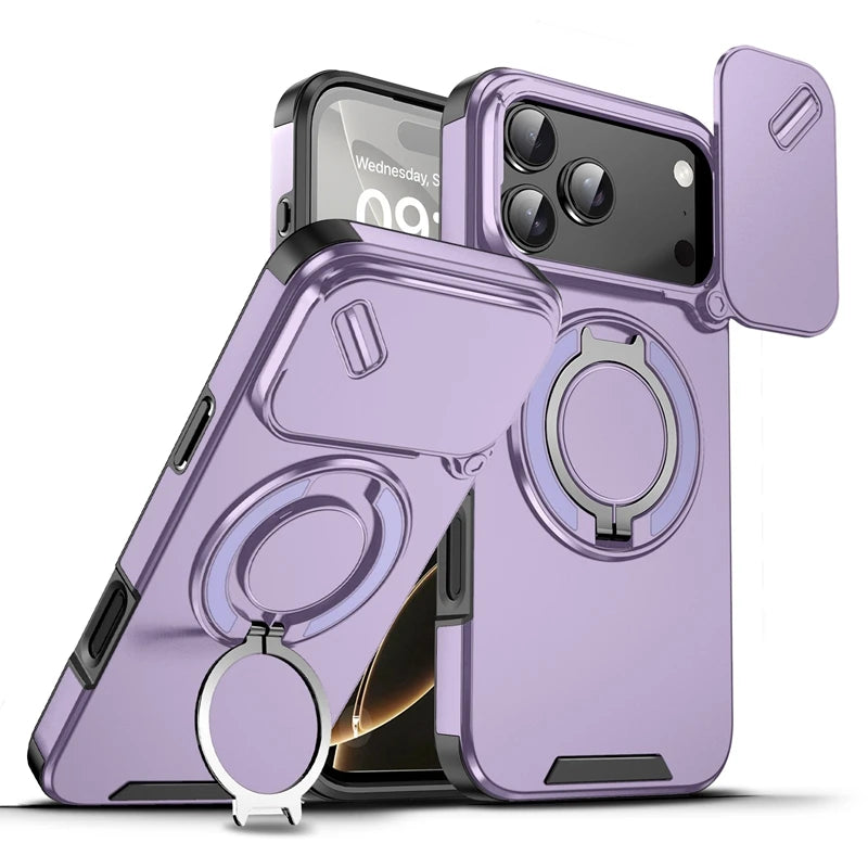 Armor Shockproof Magnetic Ring Stand Holder Phone Case For iphone 17 Pro Max Camera Protection Cover For iphone17 Air Case