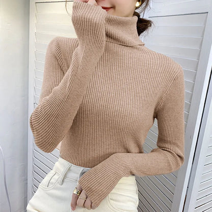 Women Fall Turtleneck Sweater Knitted Soft Pullovers Cashmere Jumpers Basic Soft Sweaters For Women 2025 Autumn Winter