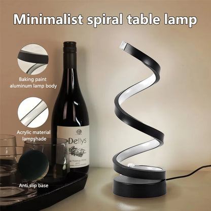 Modern LED Spiral Table Lamp