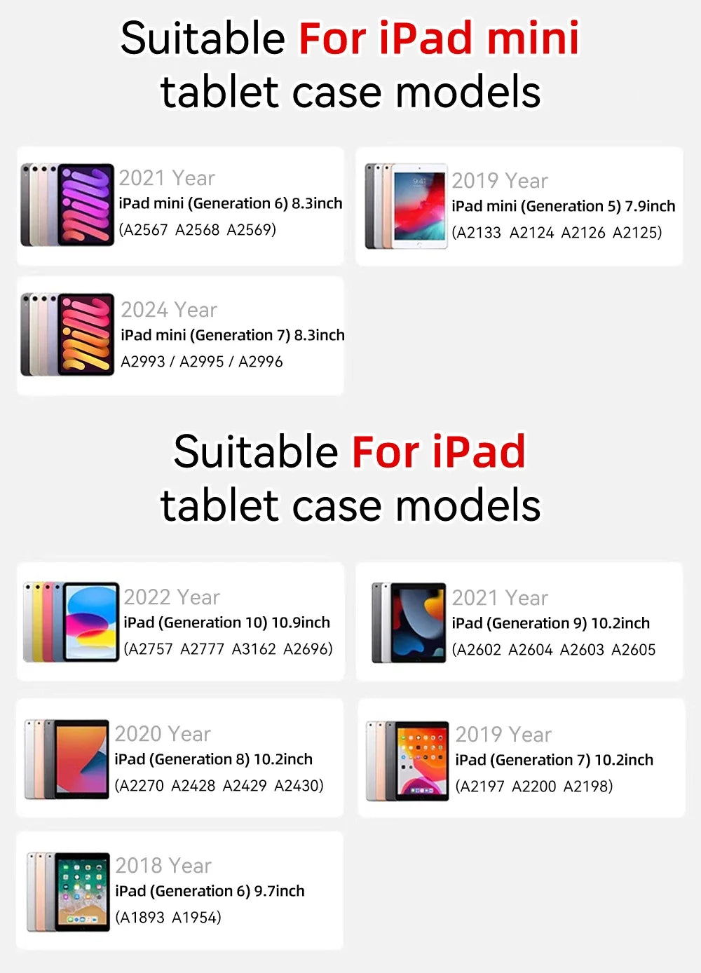 360° Rotation iPad Case for 2024 Air 11 13 M2 Pro 11 13 M4 Air 4 5 10.9  iPad 7/8/9/10th Generation Mini 6 Tablet Stand Cover