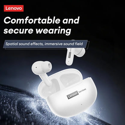 New Lenovo LE202 TWS Bluetooth 6.0 Gaming Earphones AI Call Noise Cancellation Sound Quality Headphone Long Battery Life Earbuds