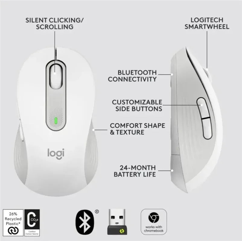 Logitech M650 / M650L Wireless Bluetooth Mouse for PC/Mac/Multi-Device