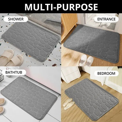 1pc embossed fiber anti slip pebble floor mat