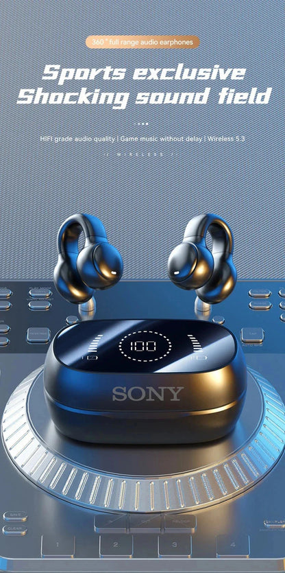 Sony Bone Conduction Wireless Earbuds - Bluetooth Headset with Noise Reduction Mic Sport Charging Earphones