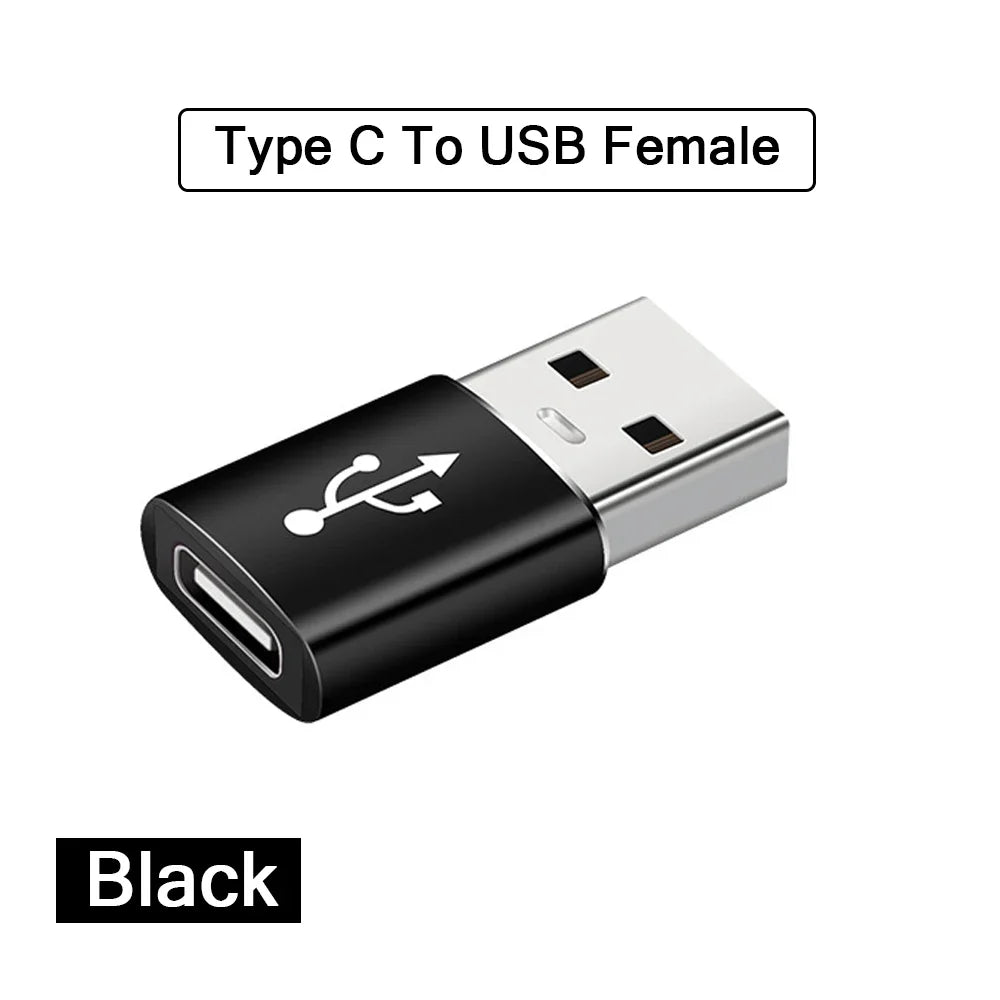 2PCS - USB 3.0 To Type C OTG Charger Adapter Connector and Type-C to USB Male
