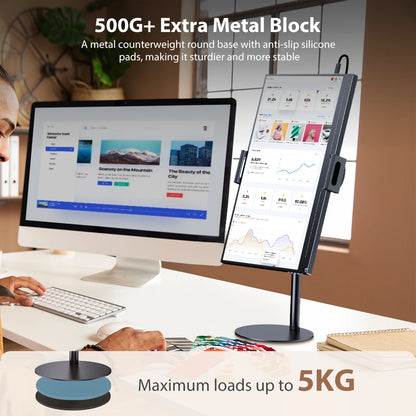 Adjustable Monitor Stand Height Portable Vesa Monitor Tablet Holder Up To 24Cm Standing Tablet Bracket Desk Mount Wider Base