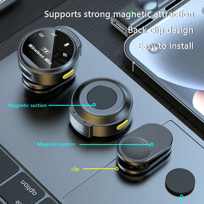 Wireless Lapel Microphone USB-C/iOS Interface Lavalier Mic Noise Cancel 164ft Range for Android/iPhone/Camera/PC/Laptop