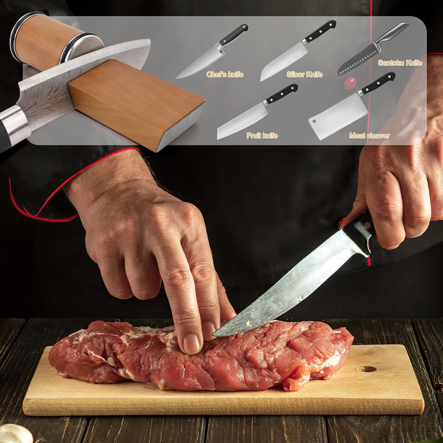 Rolling Knife Sharpener Magnetic Knife Holder Diamond Sharpening Stone Kit