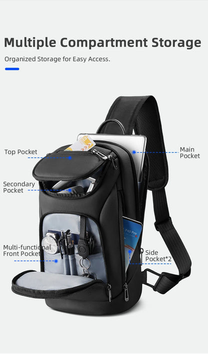 HK Business Crossbody Bag For Men Portable Shoulder Messenger Bags Male Waterproof Travel Short Trip Chest Bag For 11 Inch iPad