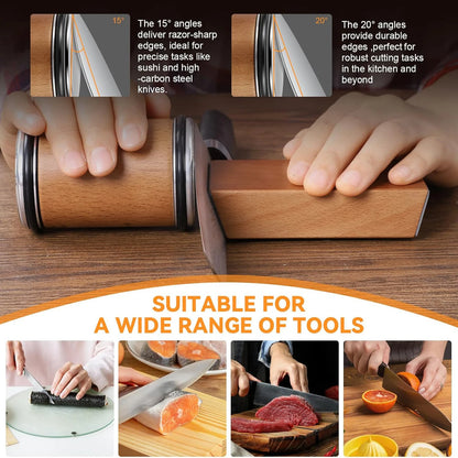 Rolling Knife Sharpener Magnetic Knife Holder Diamond Sharpening Stone Kit
