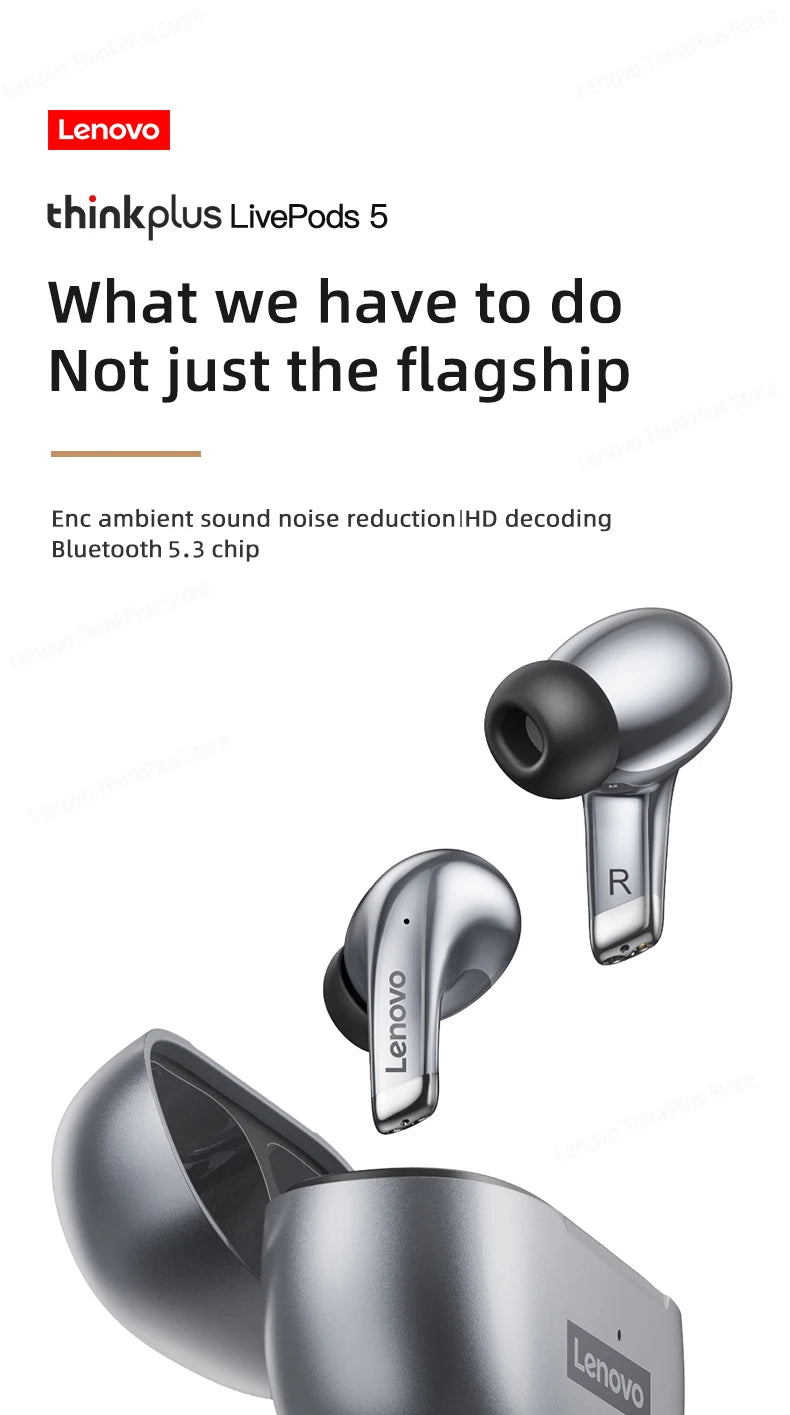 Original Lenovo LP5 TWS Wireless Bluetooth Earphone Long Battery Life Sports Headphone Dual Mode Gaming HD Call Headset With Mic