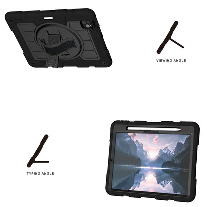 Heavy Duty Case For iPad Pro 11 M4 2024 Model A2836 A2837 A3006 360 Rotation Armor Stand Cover With Shoulder Strap Shockproof