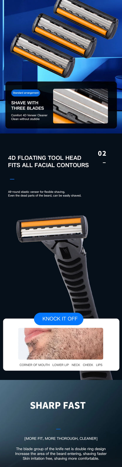 Three Layer Reusable Unisex Razor