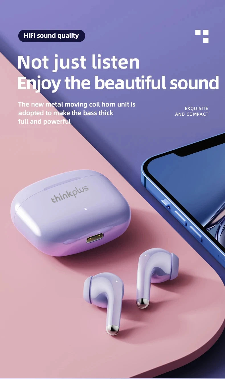 Choice Lenovo LP40 Pro TWS Bluetooth Earphones Touch Control Music Sport Headset Noise Reduction Gaming Headphones 250mAh New