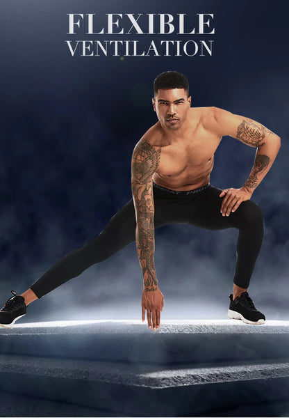 Men's Running Leggings Sportswear Quick Dry Gym Fitness Tights Workout Training Jogging Sports Trousers Compression Sport Pants