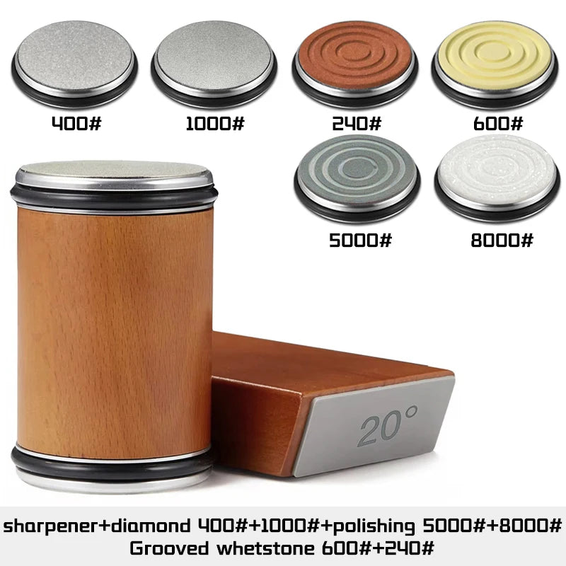 Rolling Knife Sharpener Magnetic Knife Holder Diamond Sharpening Stone Kit