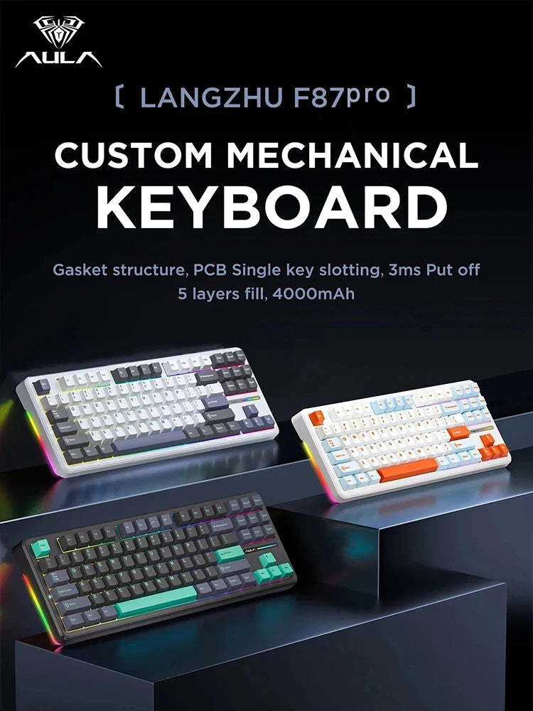 AULA F87 Pro - Wireless Mechanical Keyboard - Silent Keys