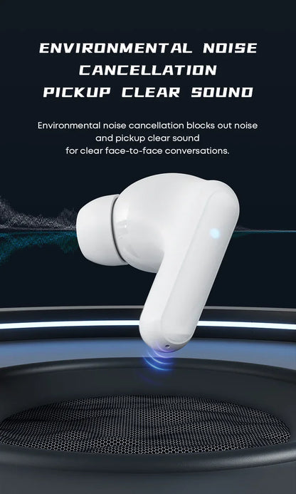 TWS Wireless Earpods Bluetooth 5.3 Wireless Earphones Dual Mode for Game Music ENC Talking Noise Canceling Compatible with IOS
