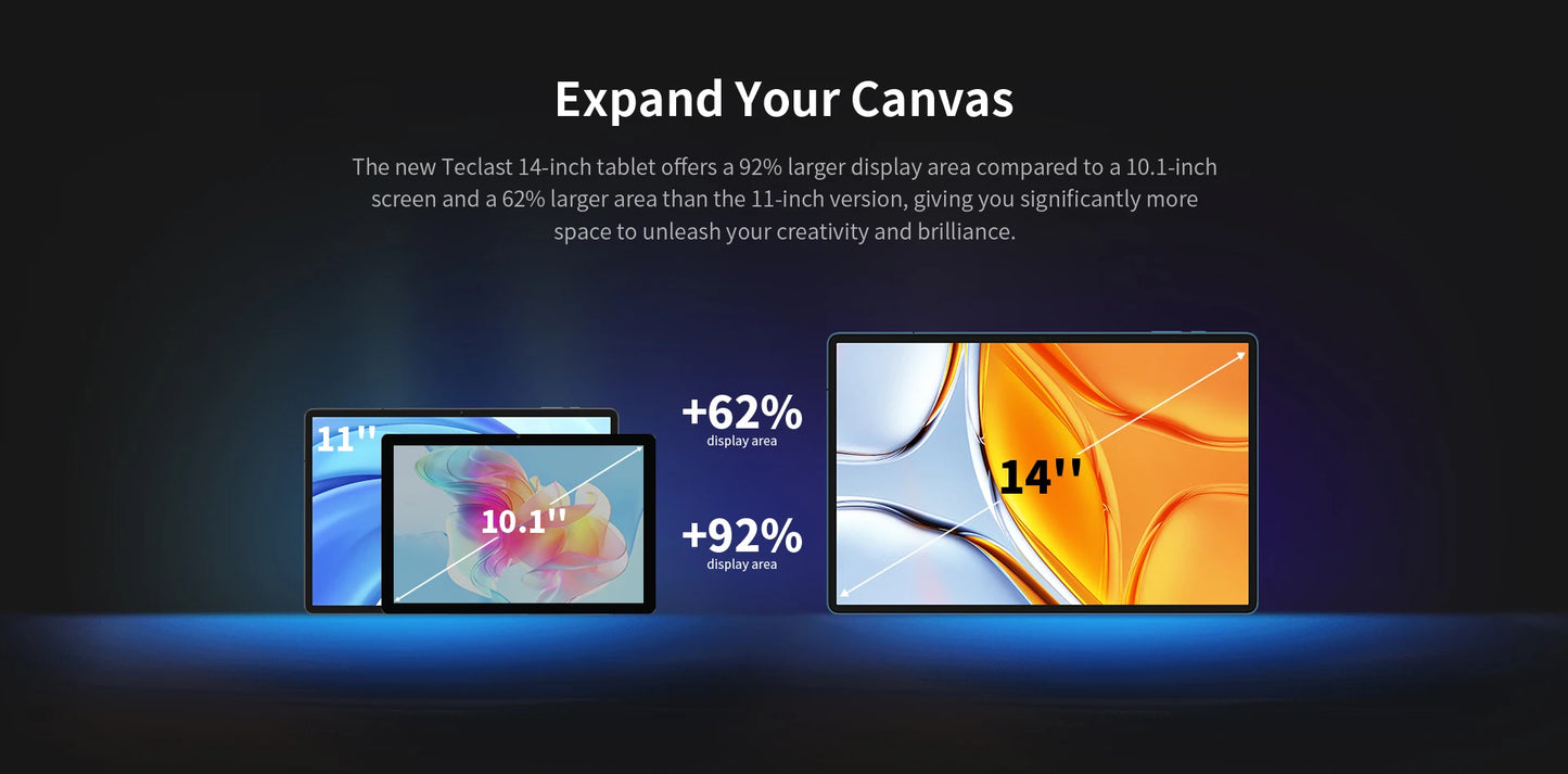 Teclast T70 Tablet 14" FHD Display Android 14 MTK Helio G99 8GB+256GB 10000mAh Battery 18W 4G LTE Global Version