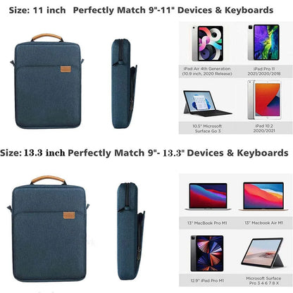 Tablet Bag For iPad Pro 12.9 iPad Air 11 13 2024 Pouch Case For iPad 7 8 9 10th Generation Air 5 4 3 Portable Sleeve Tablet Bag