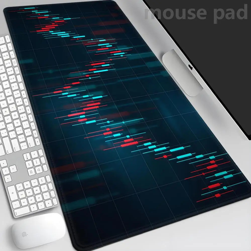 Hot Chart Pattern Mouse Pad for Stock Market Forex Bitcoin Trader Desk Pad Investor Gift Candlestick Pattern Art Keyboard Mat