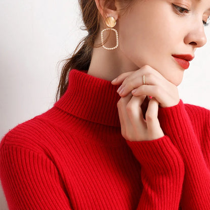 Women Fall Turtleneck Sweater Knitted Soft Pullovers Cashmere Jumpers Basic Soft Sweaters For Women 2025 Autumn Winter