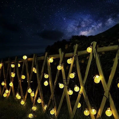 Solar Crystal Globe LED String Lights