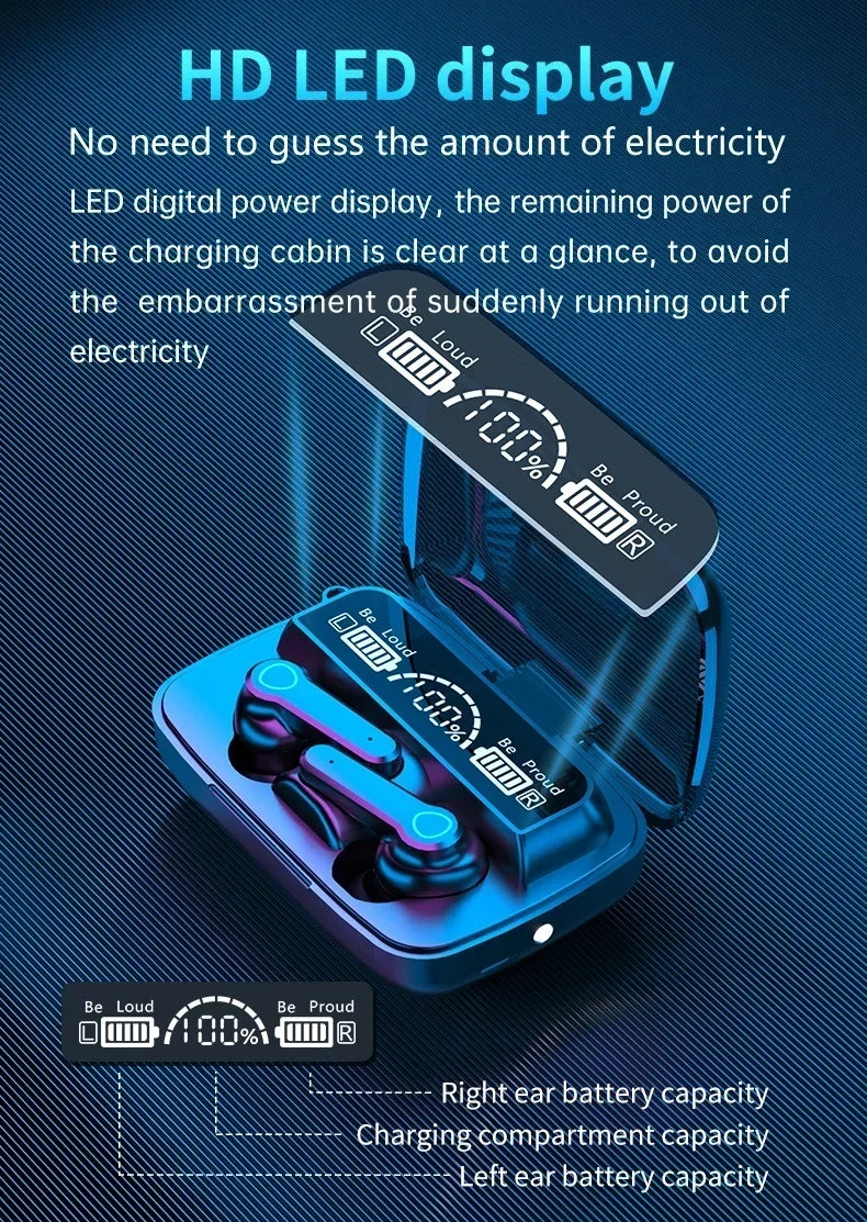 M19 headset TWS Earphone Intelligente Touch Control Wireless Bluetooth-compatible Headphones Waterproof LED Display With Mic