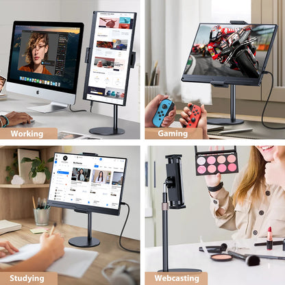 Adjustable Monitor Stand Height Portable Vesa Monitor Tablet Holder Up To 24Cm Standing Tablet Bracket Desk Mount Wider Base