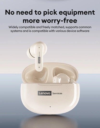 New Lenovo LE202 TWS Bluetooth 6.0 Gaming Earphones AI Call Noise Cancellation Sound Quality Headphone Long Battery Life Earbuds