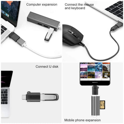 2PCS - USB 3.0 To Type C OTG Charger Adapter Connector and Type-C to USB Male