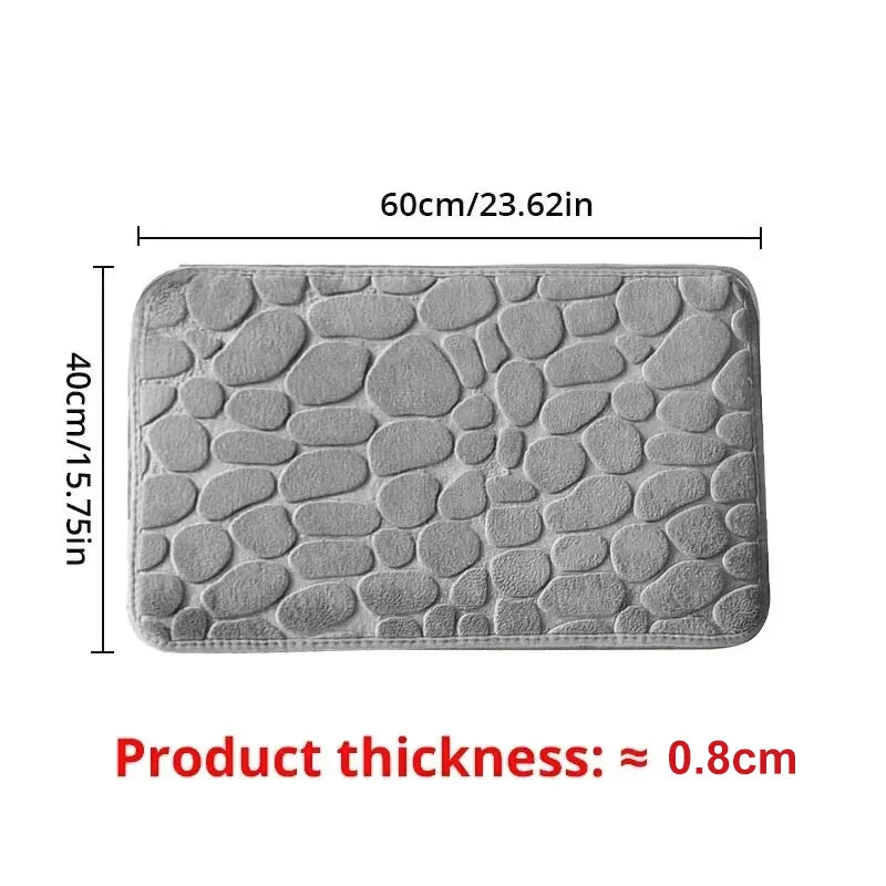 1pc embossed fiber anti slip pebble floor mat